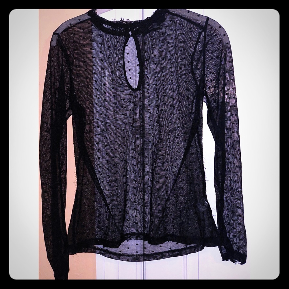 Forever 21 black see through shirt l, size medium